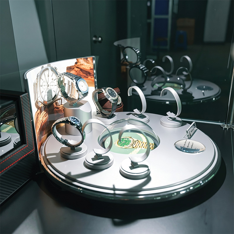 luxury circular watch display stand