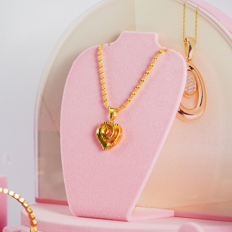 Pink Flocked Jewelry Display Sets