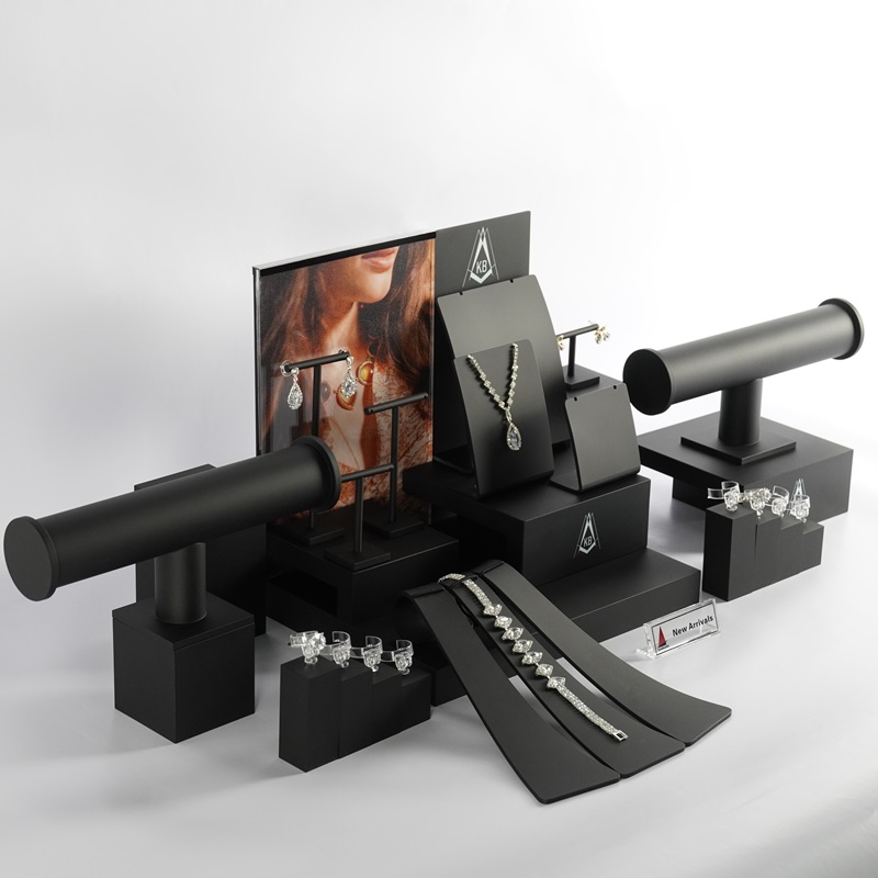 Black Matte Jewelry Display Stand Set