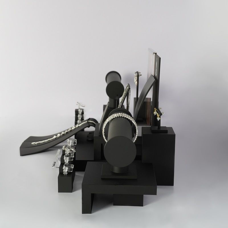 Black Matte Jewelry Display Stand Set