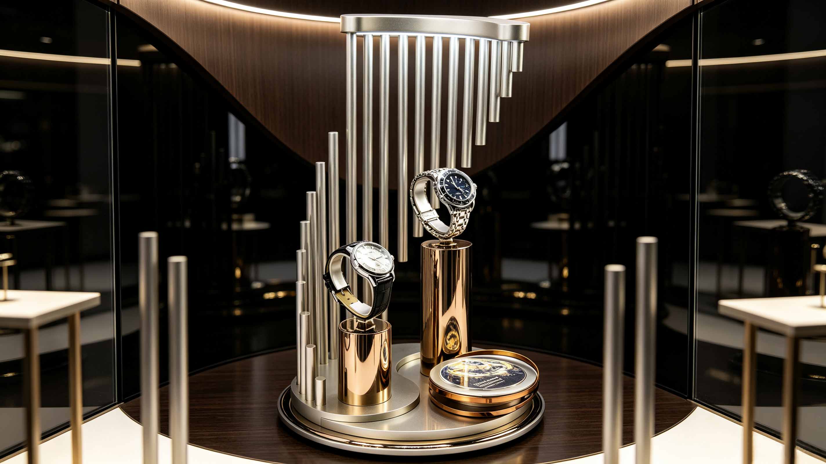 Modern Artistic Watch Display Stand With Gradient Structure