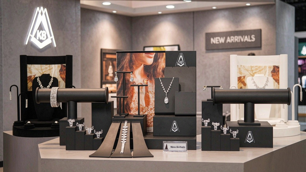 Black Matte Jewelry Display Stand Set