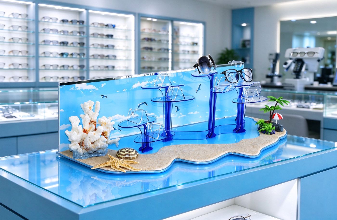 Solutions modulaires de merchandising de lunettes sur le thème de la plage : du prototypage personnalisé au déploiement mondial